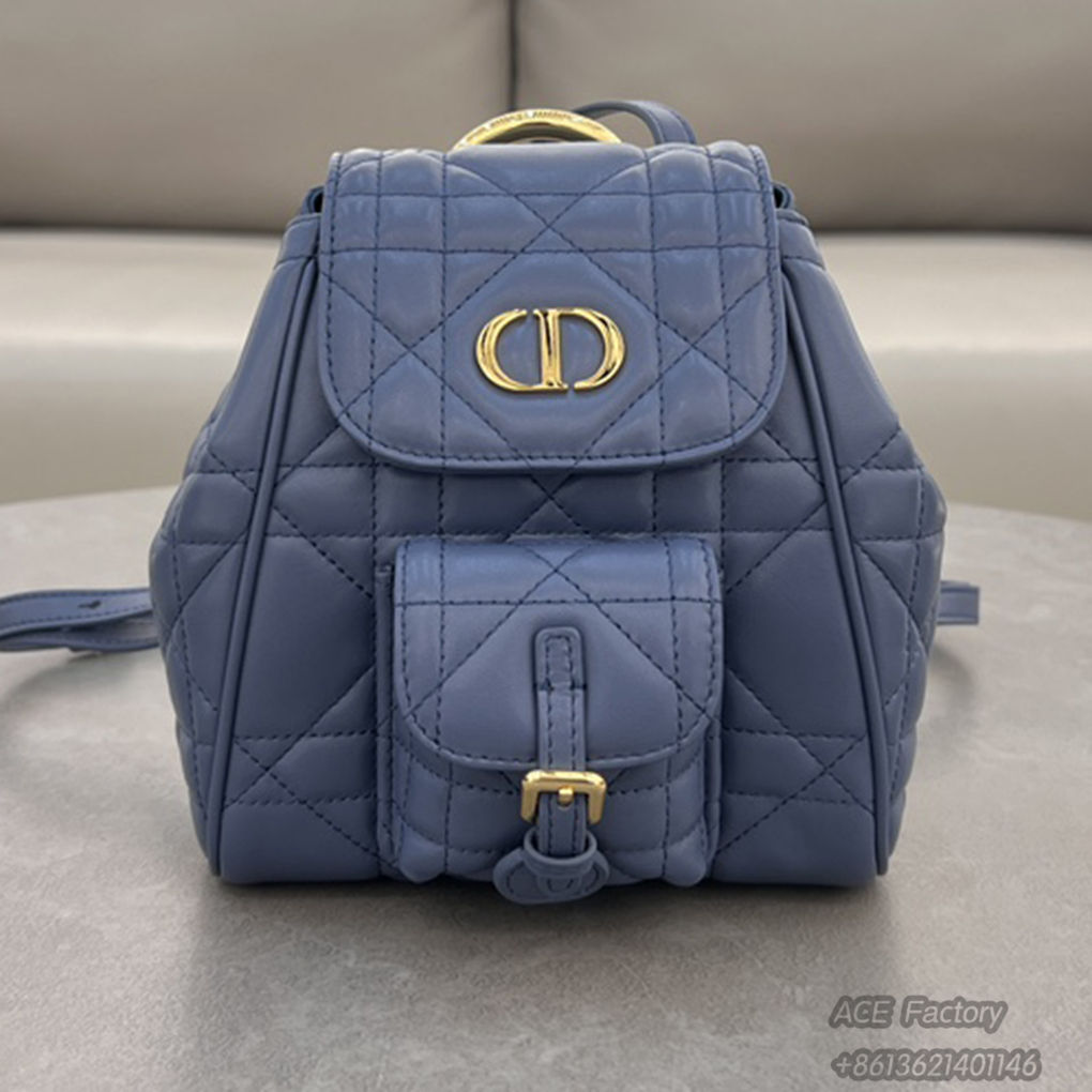 Christian Dior Caro Backpack 6302 Drawstring Bucket Bag Large Raglan Tote 9A Mirror Quality Luxury Design 18.5cm