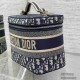 Christian Dior Oblique Retro Print Cosmetic Bag Vintage Bucket Bag Stitching Embroidery 9A Mirror Quality Luxury Design 25cm