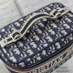 Christian Dior Oblique Retro Print Cosmetic Bag Vintage Bucket Bag Stitching Embroidery 9A Mirror Quality Luxury Design 25cm