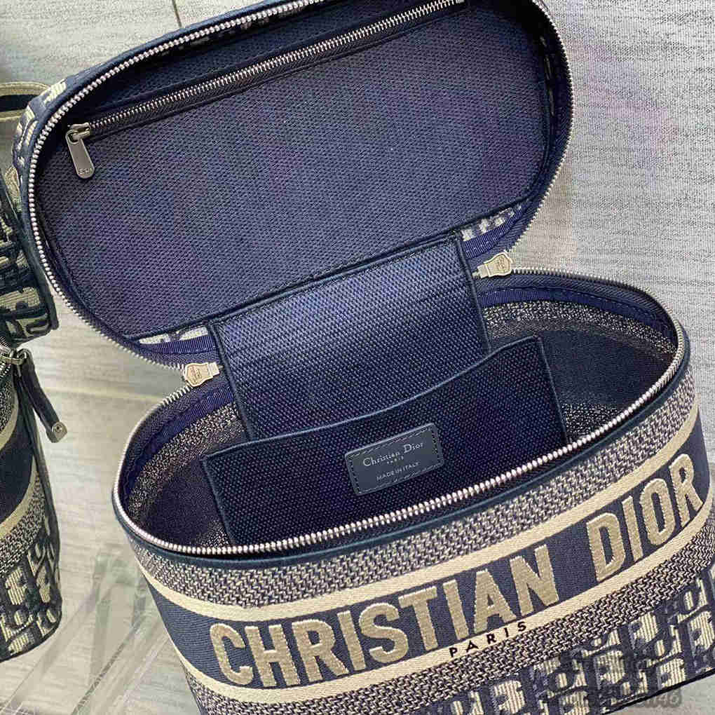 Christian Dior Oblique Retro Print Cosmetic Bag Vintage Bucket Bag Stitching Embroidery 9A Mirror Quality Luxury Design 25cm