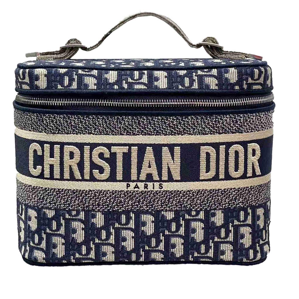 Christian Dior Oblique Retro Print Cosmetic Bag Vintage Bucket Bag Stitching Embroidery 9A Mirror Quality Luxury Design 25cm