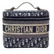 Christian Dior Oblique Retro Print Cosmetic Bag Vintage Bucket Bag Stitching Embroidery 9A Mirror Quality Luxury Design 25cm