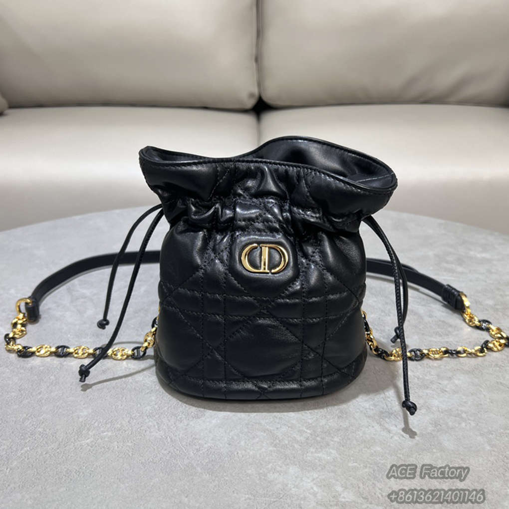 Christian Dior 30 Montaigne Mini Drawstring Bucket Bag CD S2374 9A  Mirror Quality Luxury Design  Handbag 16cm