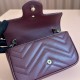 Gucci GG Marmont Mini Bag 476433 Rosso Ancora Red Quilted V-Shaped Leather Luxury Designer 9A Mirror Quality 16.5cm