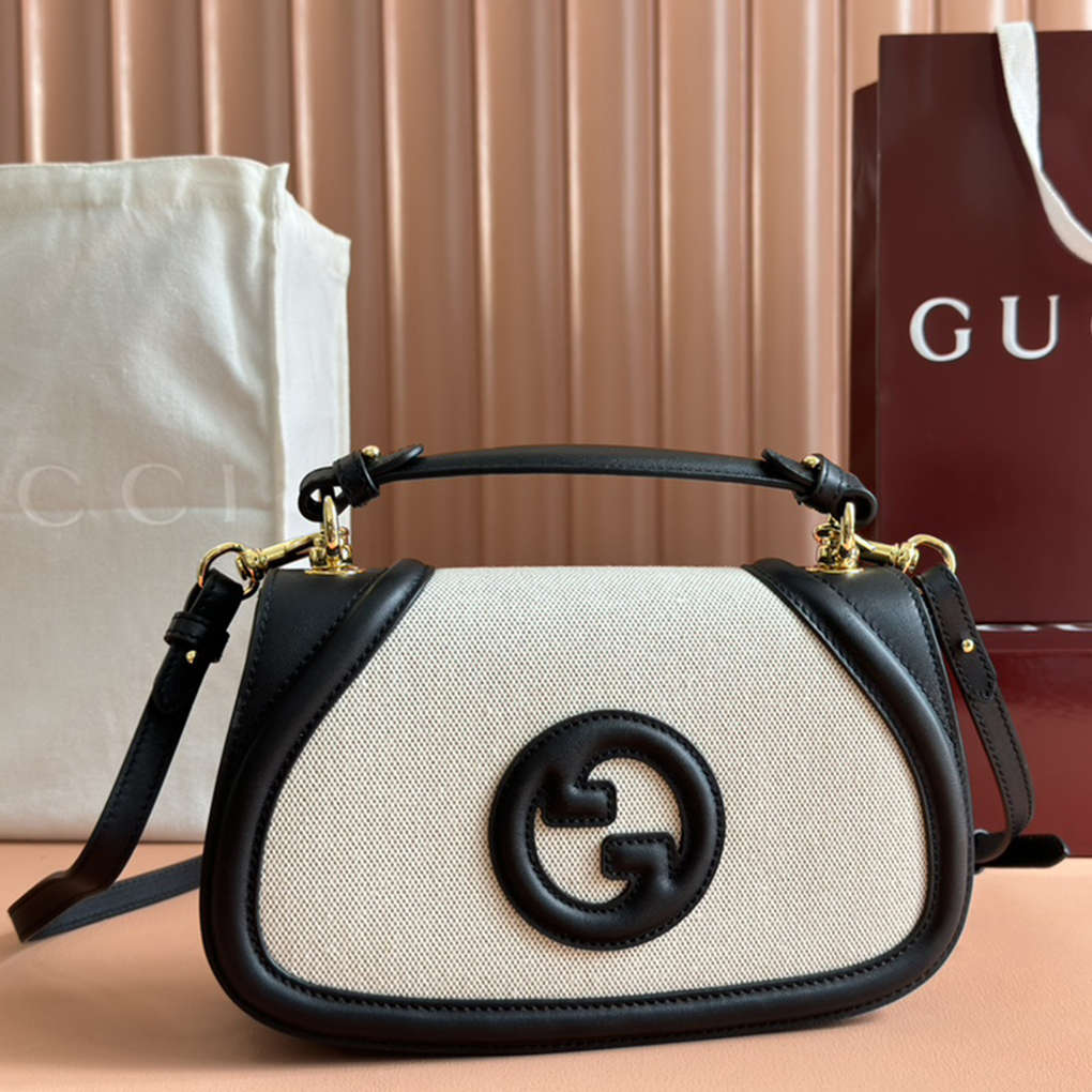 Gucci Blondie  815714 Collection New Handbag Smooth Leather and Canvas GG Designer Luxury 9A Mirror Quality 27cm