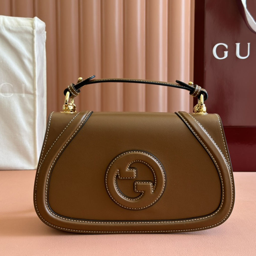 Gucci Blondie  815714 Collection New Handbag Smooth Leather and Canvas GG Designer Luxury 9A Mirror Quality 27cm