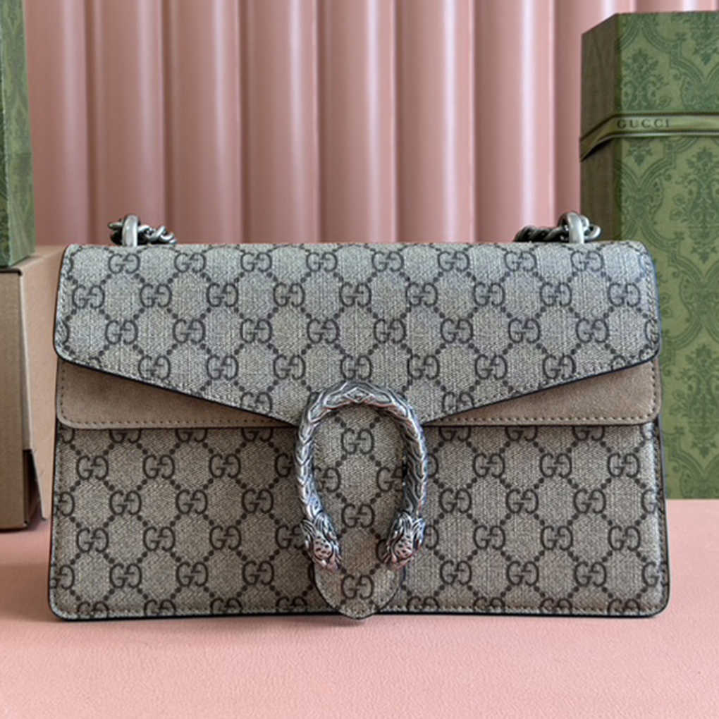 Gucci Dionysus Supreme Canvas Genuine Leather Luxury Designer 400249 9A Mirror High Quality 28cm