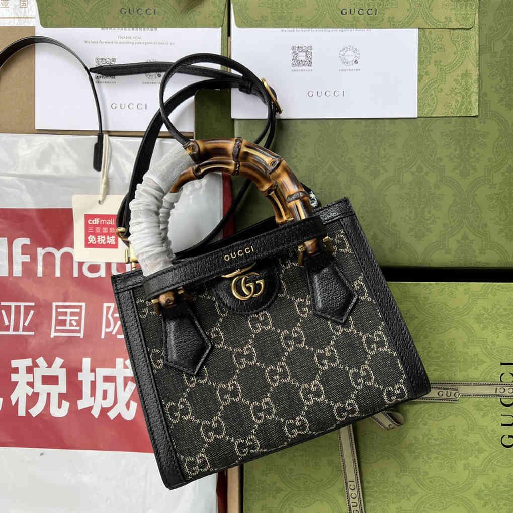  Gucci Diana Mini Tote Bag Aria  Fashion Aria Fashion Classic Designer Luxury Bamboo Handles And Double G Accessories 9A Mirror Quality 20cm  702732 655661