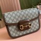 Gucci Horsebit 1955 Shoulder Bag Horsebit ‎602204 Supreme Canvas Top Genuine Leather 9A Quality Designer Luxury Crossbody GG 25cm