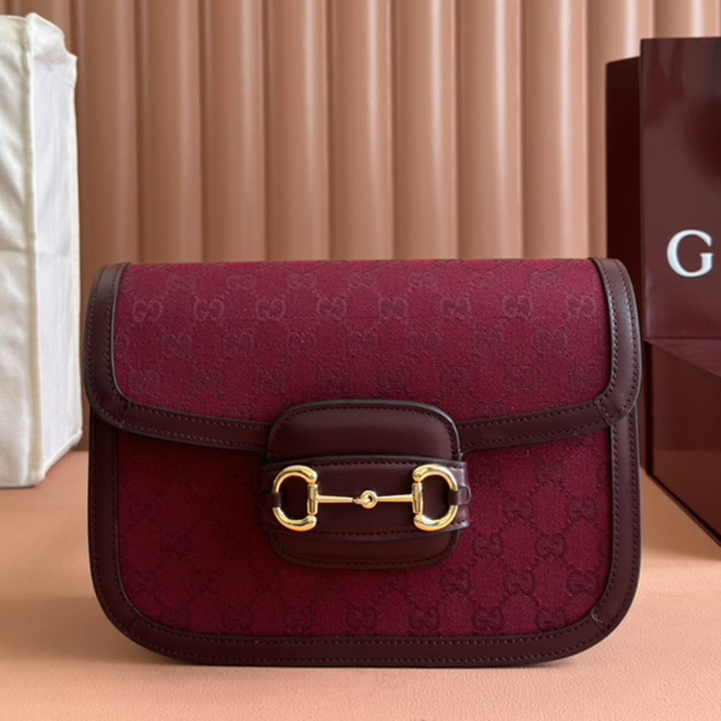 Gucci Horsebit 1955 Shoulder Bag Horsebit ‎602204 Supreme Canvas Top Genuine Leather 9A Quality Designer Luxury Crossbody GG 25cm