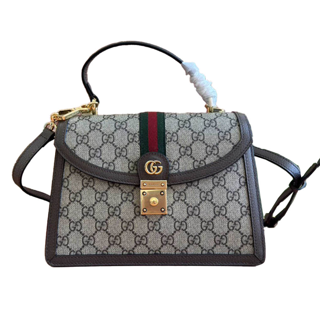 Gucci Orphidia Collection 651055 Web Handbag GG Supreme Canvas Premium Genuine Leather Luxury Designer Shoulder Bag 9A 25cm