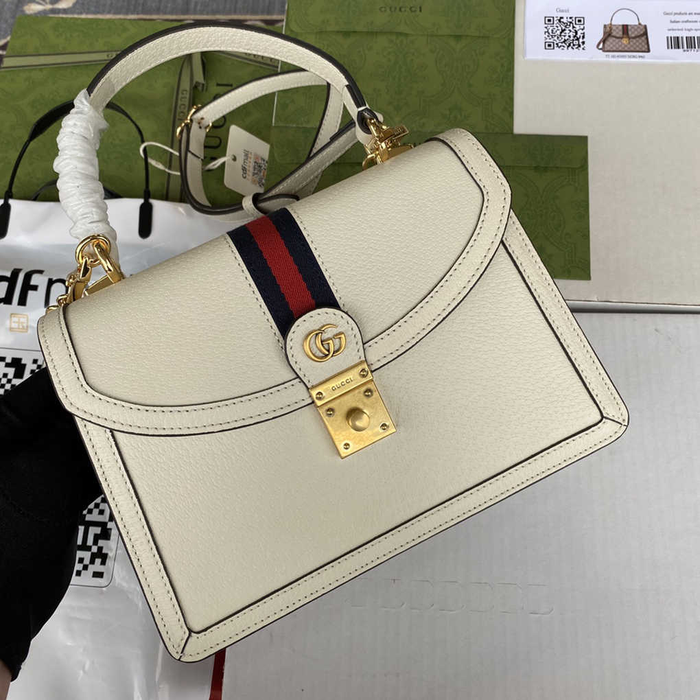 Gucci Orphidia Collection 651055 Web Handbag GG Supreme Canvas Premium Genuine Leather Luxury Designer Shoulder Bag 9A 25cm