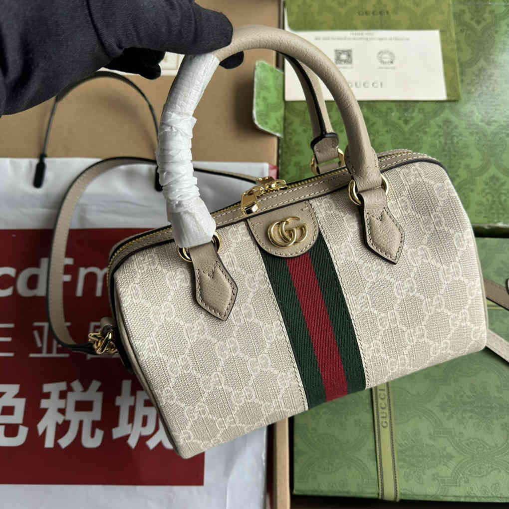 Gucci Ophidia Mini Handbag 772053 GG Supreme Canvas Leather Handbag Luxury Designer 9A Mirror Quality 21.5cm