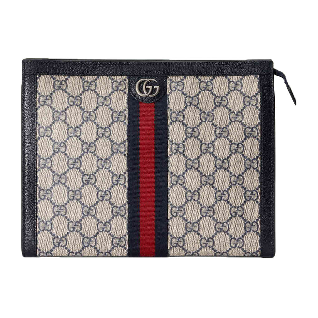 Gucci Ophidia Clutch 625549 GG Supreme Canvas Leather Unisex 9A Mirror Quality Luxury Design Zipper Clutch 27cm