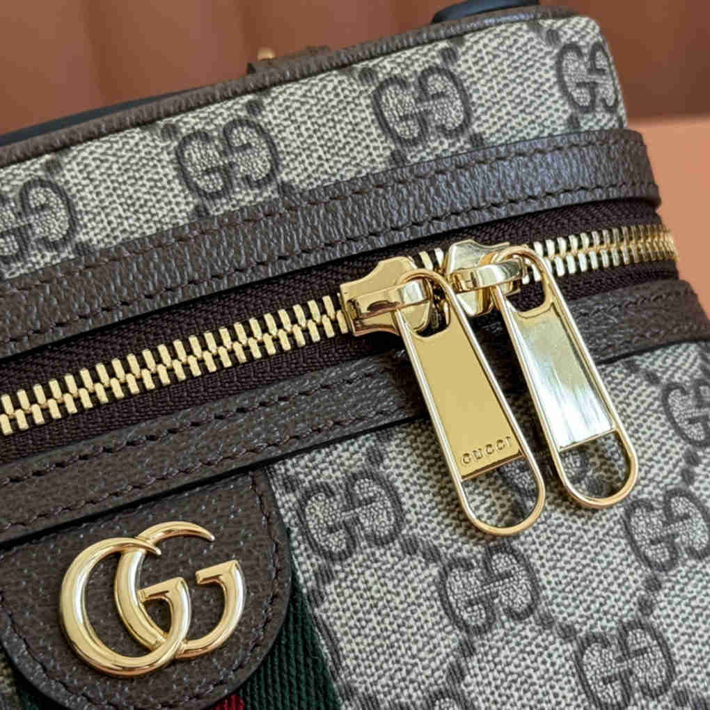 Gucci Ophidia Series Super Mini Shoulder Bag GG Supreme Canvas Leather Trim Designer Luxury Handbag 9A Mirror Quality 20cm