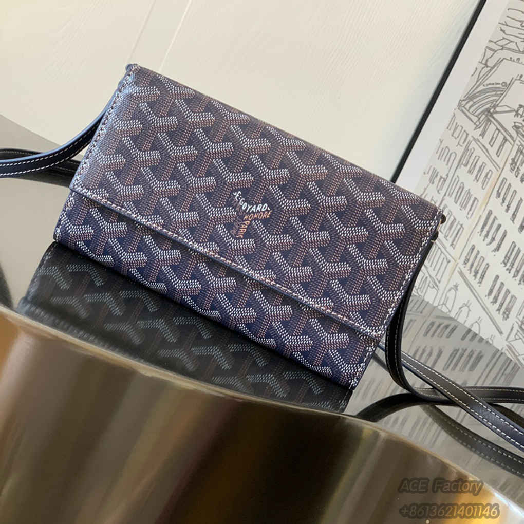 Goyard Varenne Wallet Shoulder Bag Vintage Elegant Sophisticated Goyardine Canvas Vauzelles Calfskin Purse Crossbody Bag Luxury Designer Mirror Quality 19cm