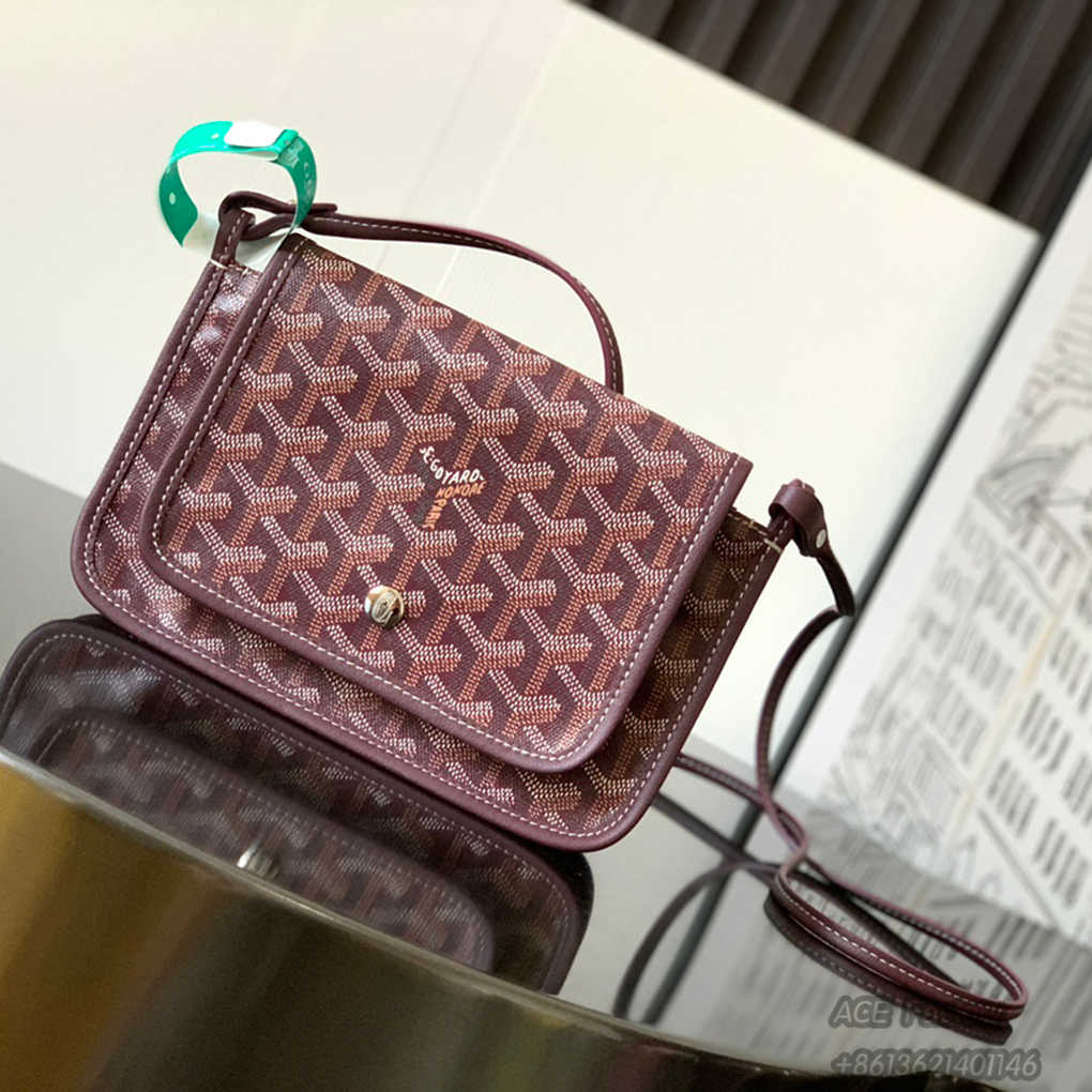 Goyard PLUMET Clutch SAINTLOUIS   Shoulder Bag Vintage Elegant Sophisticated Goyardine Canvas Chevroches Calfskin Crossbody Handbag Luxury Designer Mirror Quality 20.5 cm