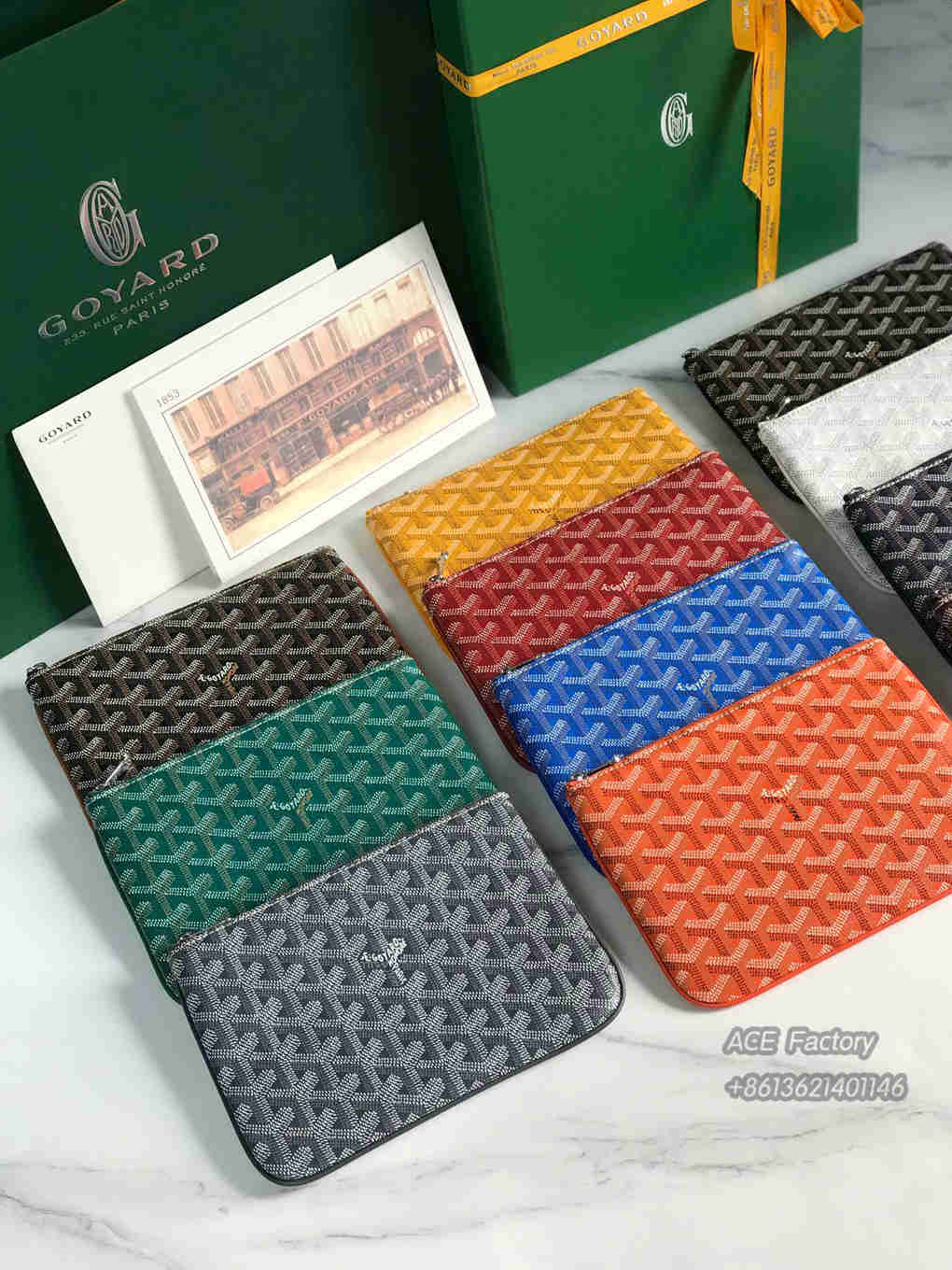 Goyard SENAT PM Clutch Toiletry  Storage Bag Vintage Elegant Exquisite Goyardine Canvas Chevroches Calfskin Purse  Luxury Designer Mirror Quality 20cm