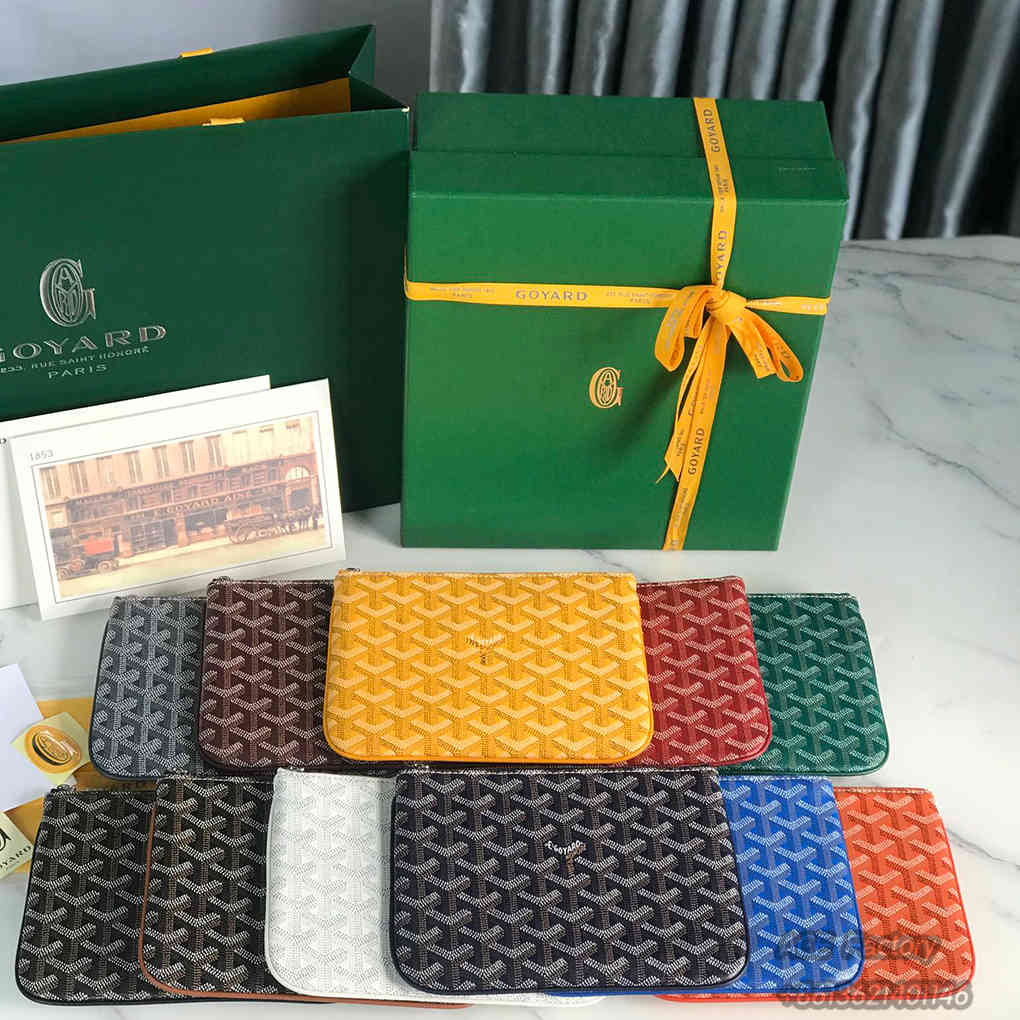 Goyard SENAT PM Clutch Toiletry  Storage Bag Vintage Elegant Exquisite Goyardine Canvas Chevroches Calfskin Purse  Luxury Designer Mirror Quality 20cm