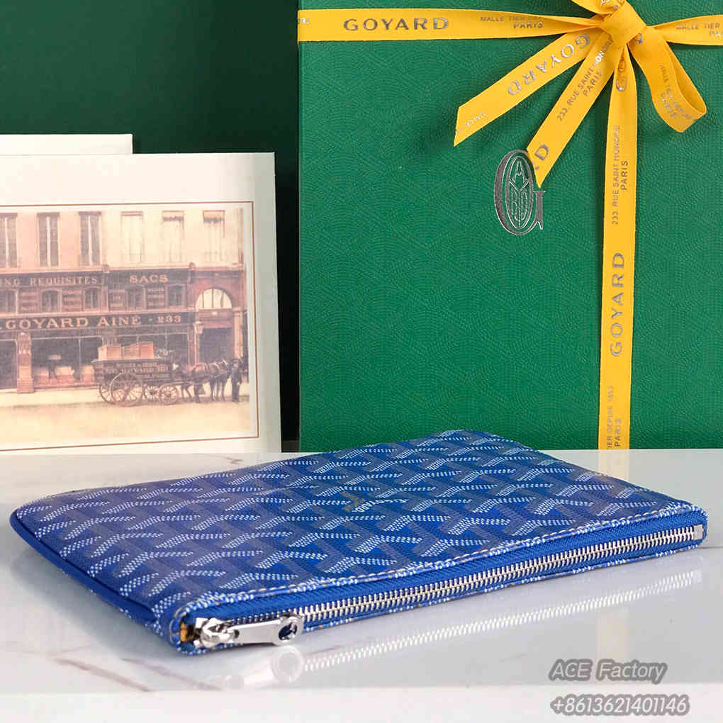 Goyard SENAT PM Clutch Toiletry  Storage Bag Vintage Elegant Exquisite Goyardine Canvas Chevroches Calfskin Purse  Luxury Designer Mirror Quality 20cm