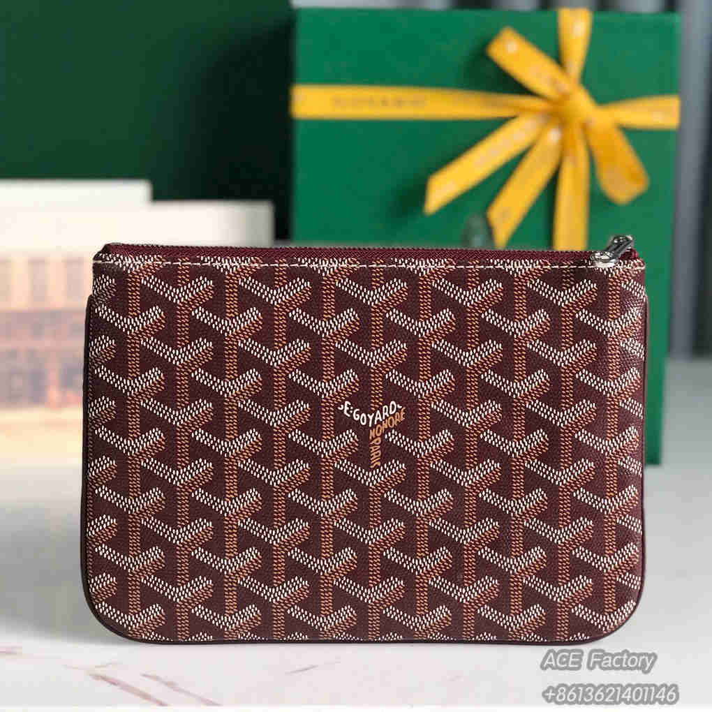 Goyard SENAT PM Clutch Toiletry  Storage Bag Vintage Elegant Exquisite Goyardine Canvas Chevroches Calfskin Purse  Luxury Designer Mirror Quality 20cm