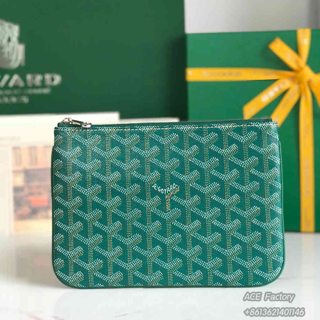 Goyard SENAT PM Clutch Toiletry  Storage Bag Vintage Elegant Exquisite Goyardine Canvas Chevroches Calfskin Purse  Luxury Designer Mirror Quality 20cm