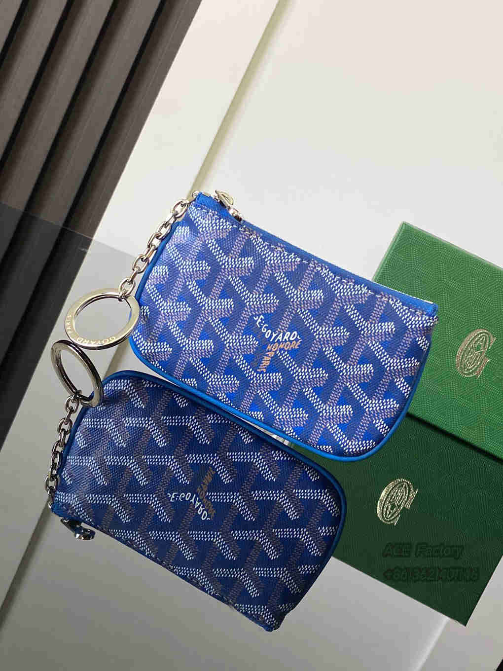 Goyard SENAT NANO Key Organizer Card Holder Coin Wallet D-Ring  Zipper Purse Vintage Elegant Sophisticated Luxury Designer Mirror Quality 13cm