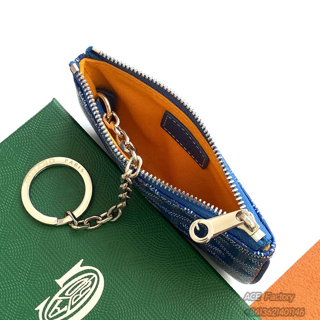 Goyard SENAT NANO Key Organizer Card Holder Coin Wallet D-Ring  Zipper Purse Vintage Elegant Sophisticated Luxury Designer Mirror Quality 13cm