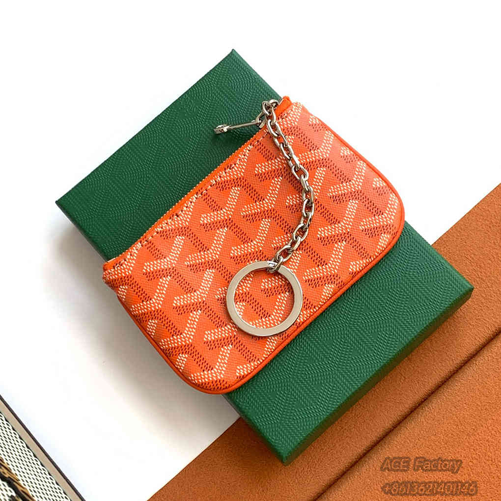 Goyard SENAT NANO Key Organizer Card Holder Coin Wallet D-Ring  Zipper Purse Vintage Elegant Sophisticated Luxury Designer Mirror Quality 13cm