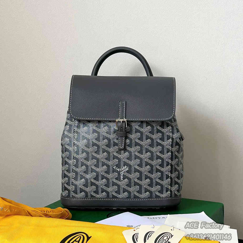 Goyard Alpin Mini Backpack   Goyardine Canvas & Chevroches Calfskin Purse Luxury Designer Mirror Quality 23x19cm