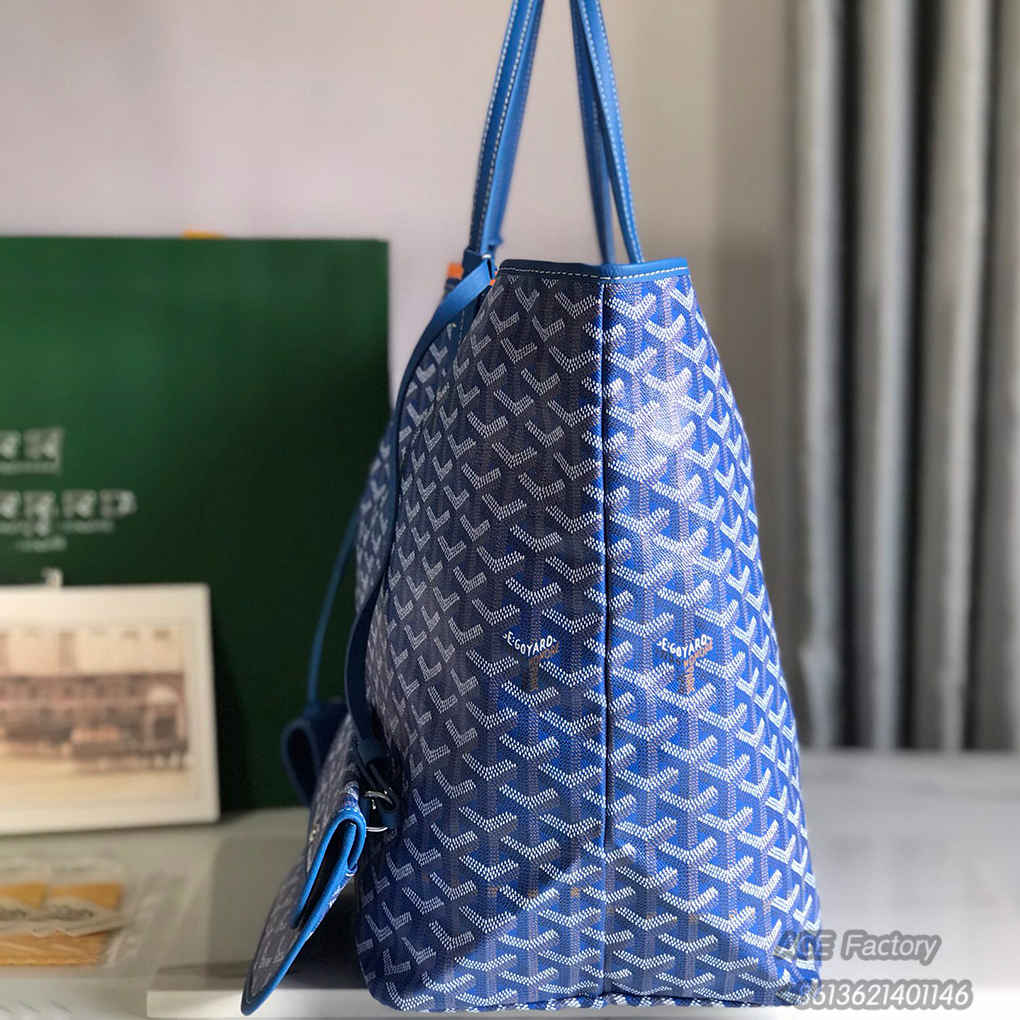 Goyard Saint Louis Single Shopping Tote PM Goyardine Canvas Purse Luxury Designer Mirror Quality 34cm