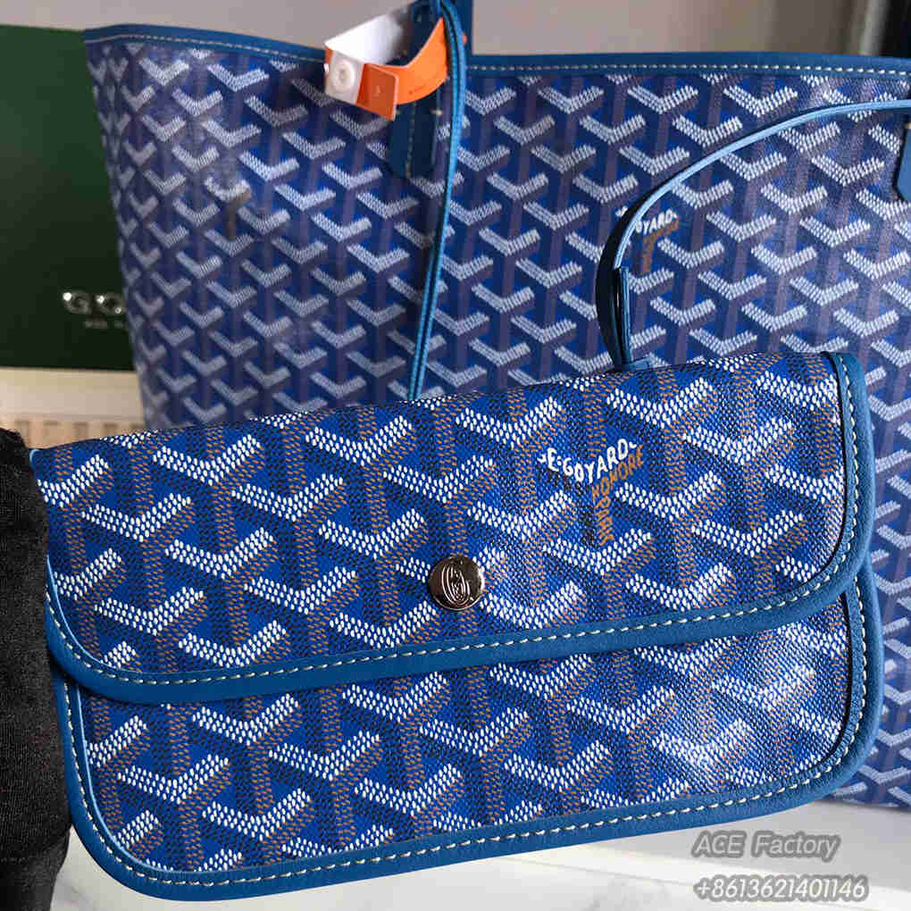 Goyard Saint Louis Single Shopping Tote PM Goyardine Canvas Purse Luxury Designer Mirror Quality 34cm