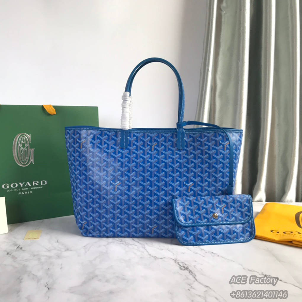 Goyard Saint Louis Single Shopping Tote PM Goyardine Canvas Purse Luxury Designer Mirror Quality 34cm