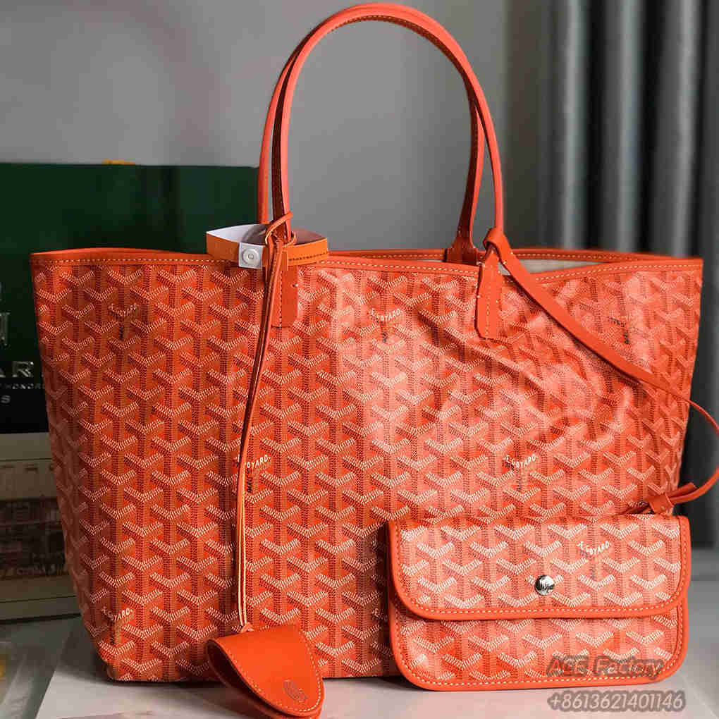 Goyard Saint Louis Single Shopping Tote PM Goyardine Canvas Purse Luxury Designer Mirror Quality 34cm