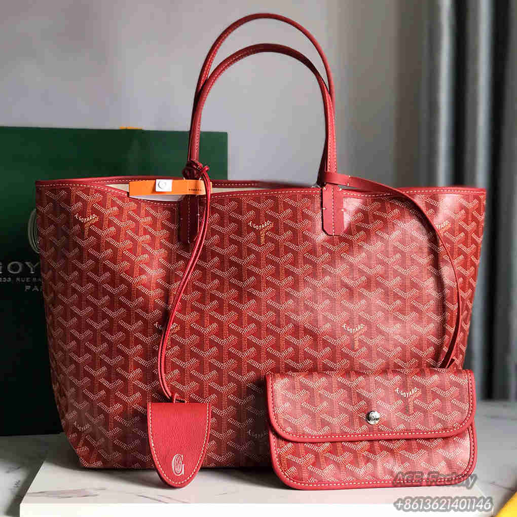 Goyard Saint Louis Single Shopping Tote PM Goyardine Canvas Purse Luxury Designer Mirror Quality 34cm