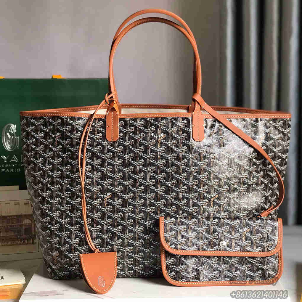 Goyard Saint Louis Single Shopping Tote PM Goyardine Canvas Purse Luxury Designer Mirror Quality 34cm