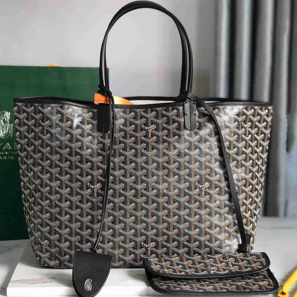 Goyard Saint Louis Single Shopping Tote PM Goyardine Canvas Purse Luxury Designer Mirror Quality 34cm