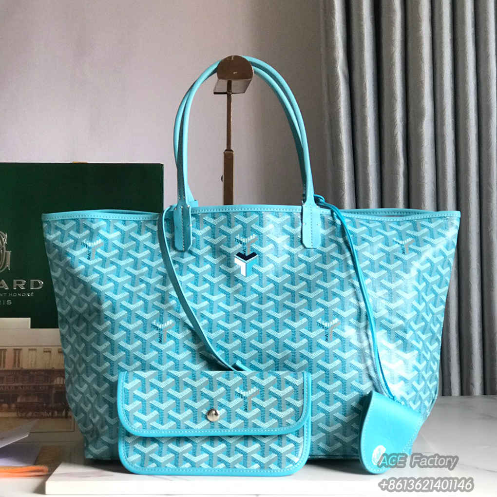 Goyard Saint Louis Single Shopping Tote PM Goyardine Canvas Purse Luxury Designer Mirror Quality 34cm