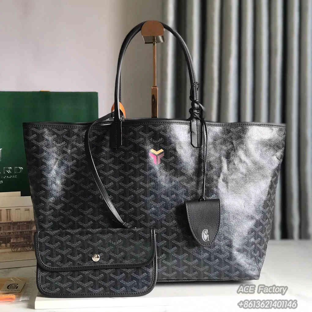 Goyard Saint Louis Single Shopping Tote PM Goyardine Canvas Purse Luxury Designer Mirror Quality 34cm