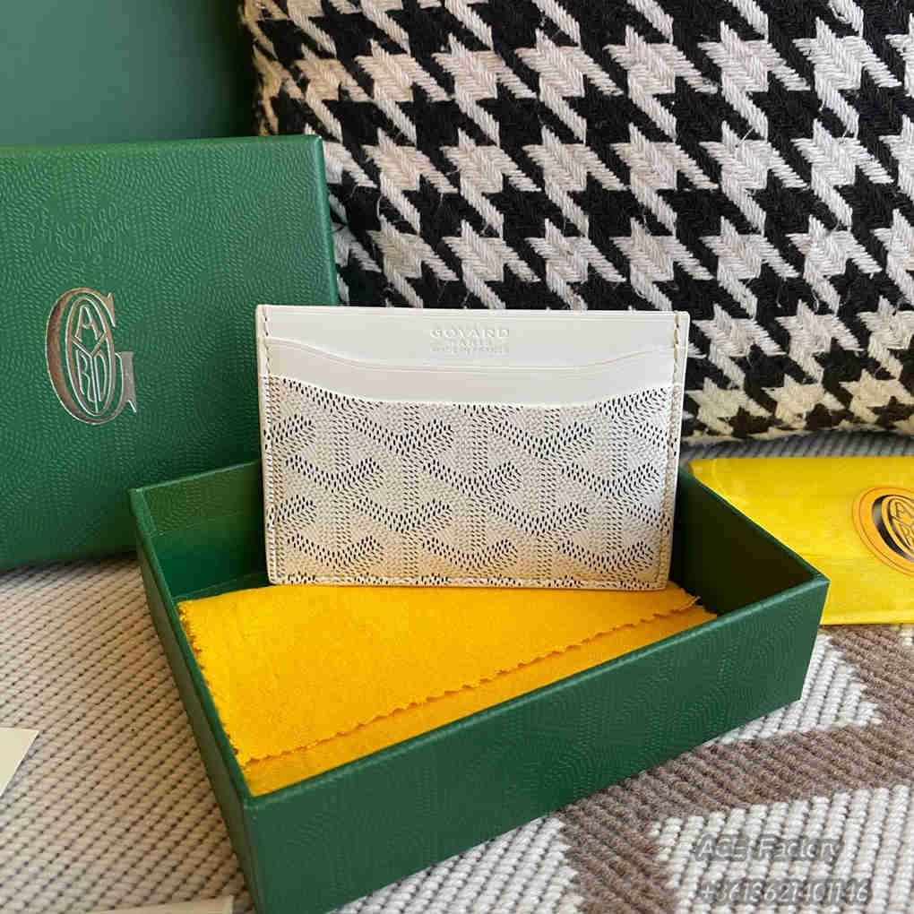 Goyard Saint Sulpice Card Holder Coin Purse Printed Goyardine Canvas & Vauzelles Calfskin Wallet Vintage Elegant Exquisite Luxury Designer Mirror Quality 10.5cm