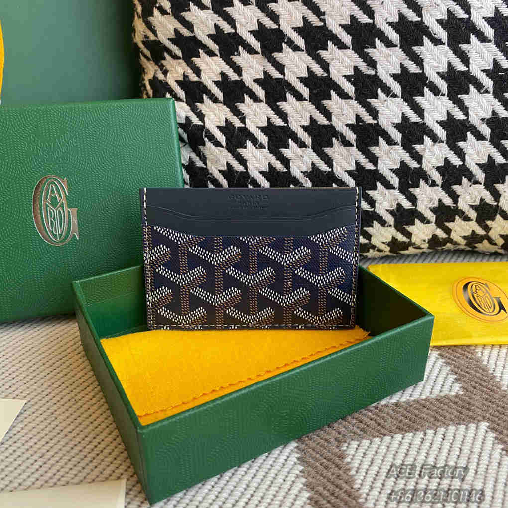 Goyard Saint Sulpice Card Holder Coin Purse Printed Goyardine Canvas & Vauzelles Calfskin Wallet Vintage Elegant Exquisite Luxury Designer Mirror Quality 10.5cm