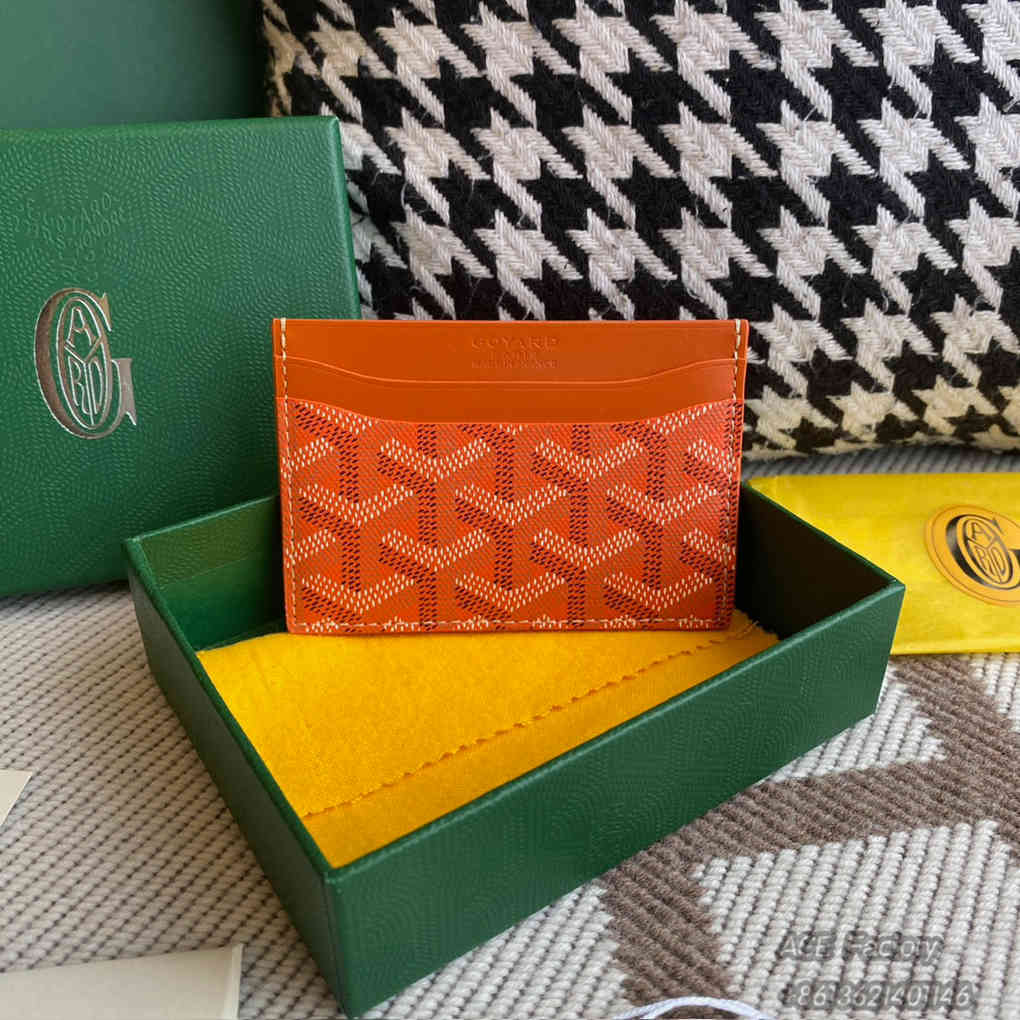 Goyard Saint Sulpice Card Holder Coin Purse Printed Goyardine Canvas & Vauzelles Calfskin Wallet Vintage Elegant Exquisite Luxury Designer Mirror Quality 10.5cm