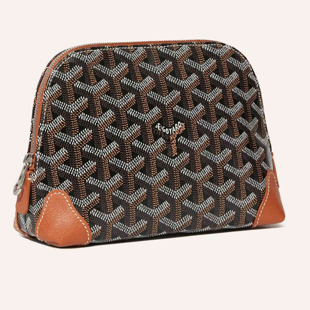 Goyard VendôMe Cosmetic Shell Bag 33, Rue Saint-HonoréR Goyardine Maison Goyard Goyardine Canvas Chevroches Calfskin Clutch Luxury Designer Mirror Quality 18cm