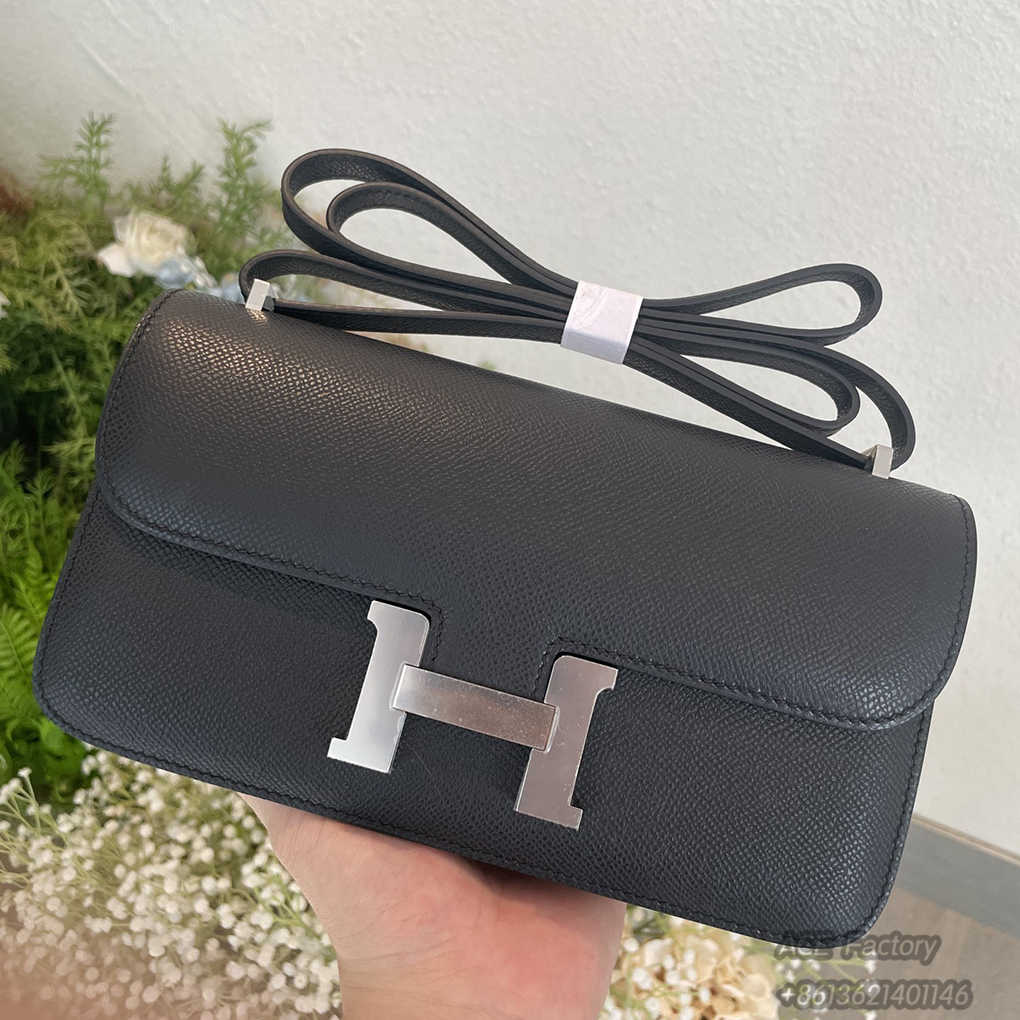 Hermes Constance 24cm Epsom Ck89 Leather Shoulder Bag Casual Fashion Handbag Electric Crossbody Hardware Totes Luxury Designer Mirror Semi-Hand Sewn Version 24cm