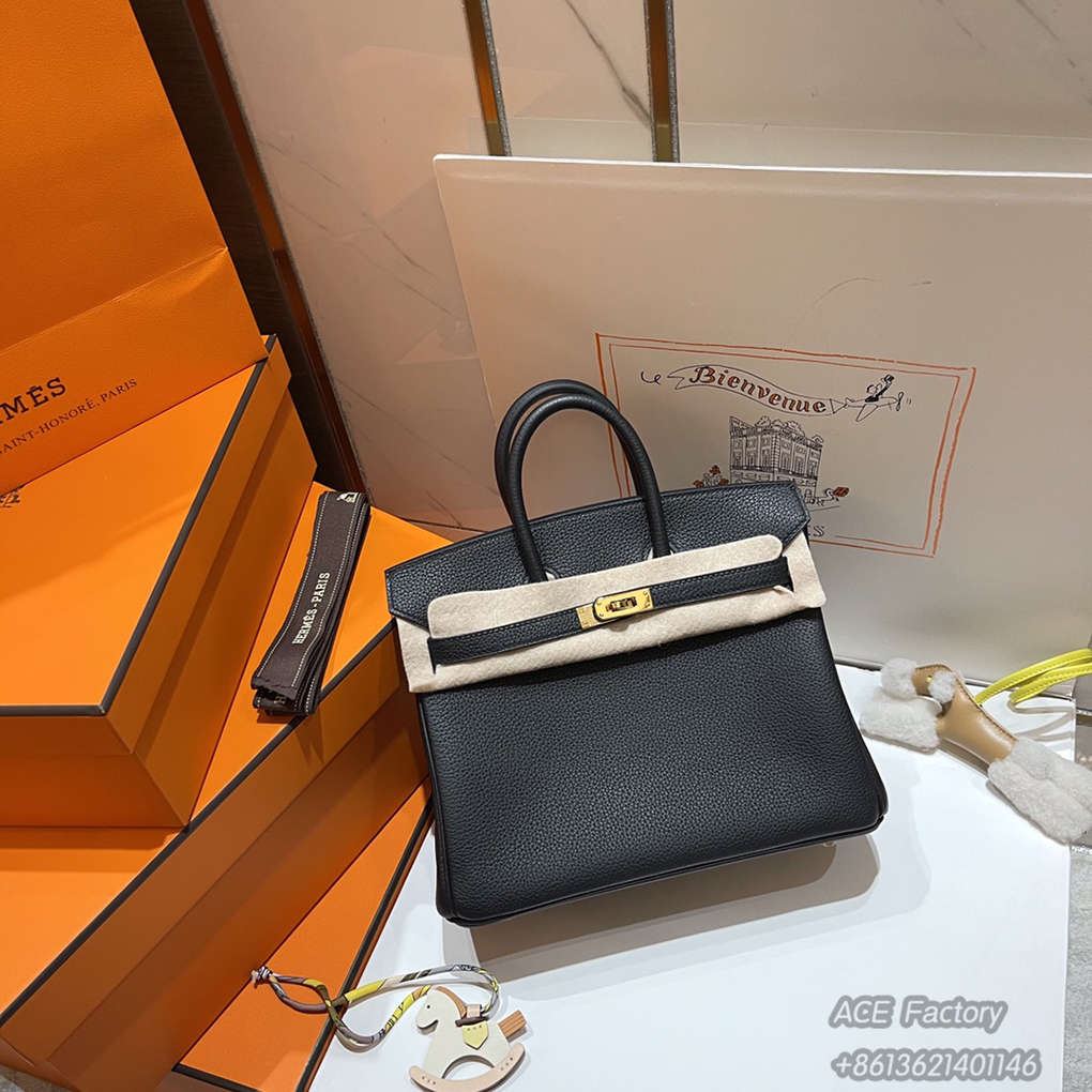 Hermes Birkin 25cm Togo Leather Shoulder Bag Casual Fashion Handbag Electric Tote Hardware Totes Luxury Designer Mirror Semi-Hand-Sewn Version 25cm