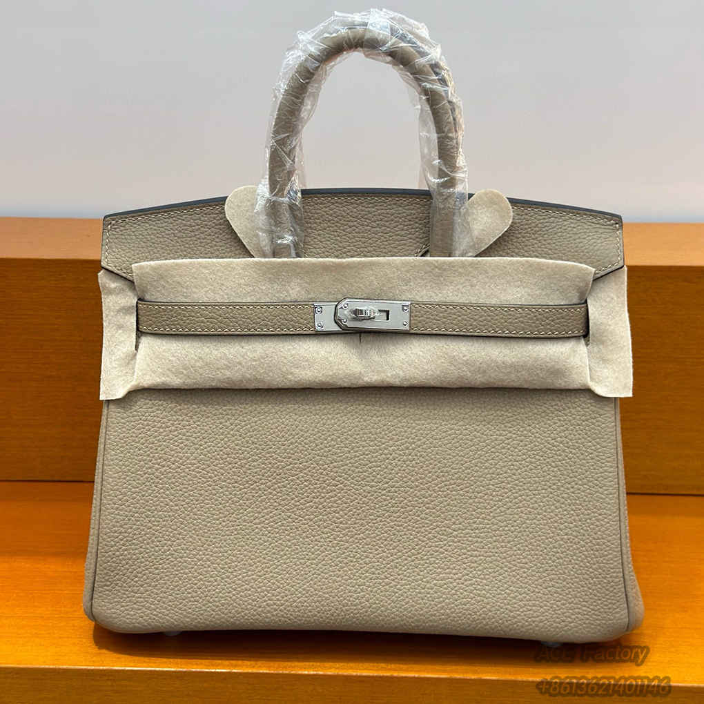 Hermes Birkin 25cm Togo Leather Shoulder Bag Casual Fashion Handbag Electric Tote Hardware Totes Luxury Designer Mirror Semi-Hand-Sewn Version 25cm