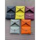 Hermes Calvi Duo Card Cute Multi-Card Bag Coin Purse Cowhide Sewing Wallet Casual Fashion Purse Luxury Designer Mirror Semi-Hand-Sewn Version 10.5cm