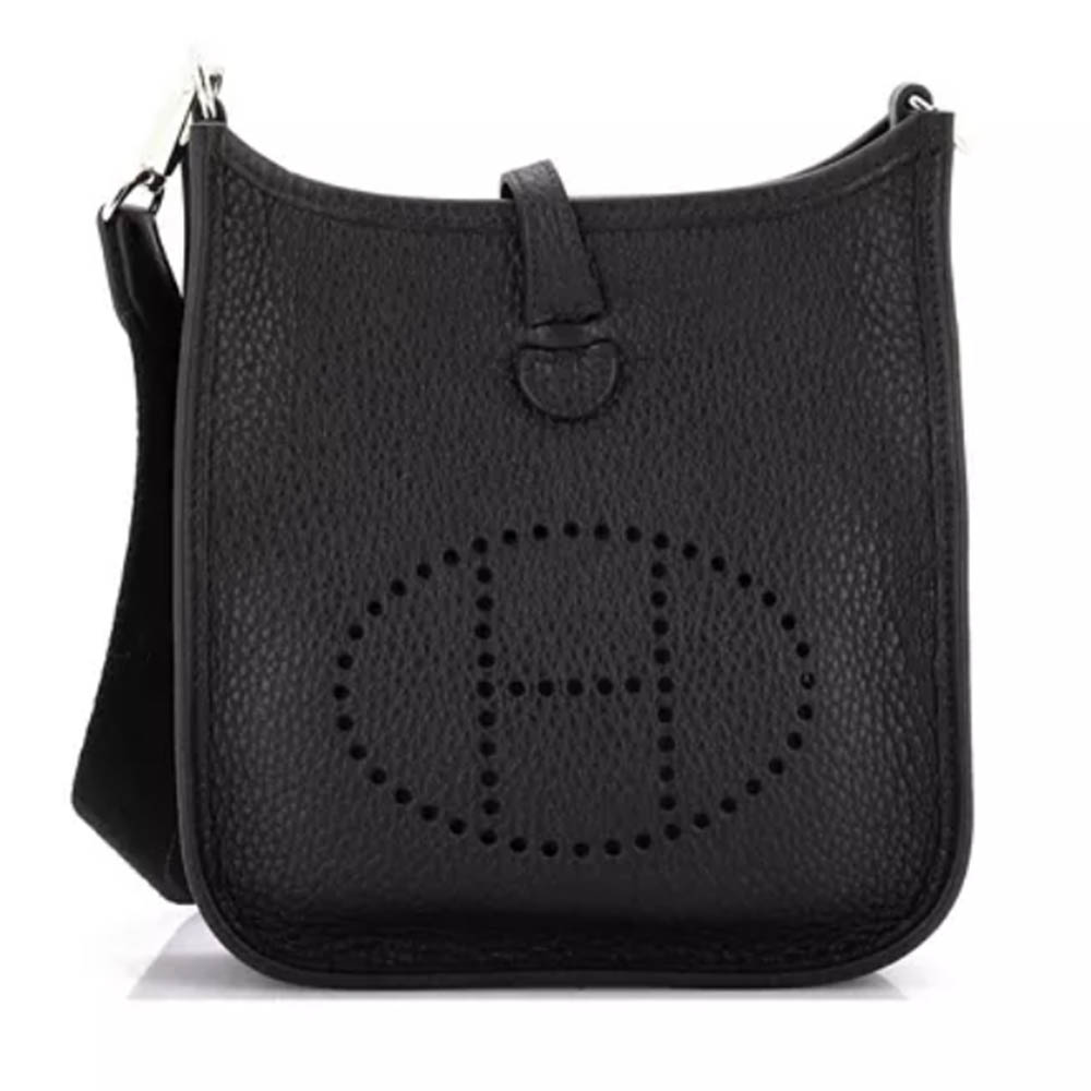 Hermes Mini Evelyne TC Leather Casual Fashion Shoulder Bag Women's Handbag Purse Luxury Designer Mirror Semi-Hand-sewn Edition 17cm