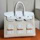 Hermes Birkin 20 Faubourg House Handbag Limited Edition Crocodile Leather Stitching Epsom Leather 24k Electroplating Luxury Designer Mirror Semi-Hand-Stitched Version 20cm