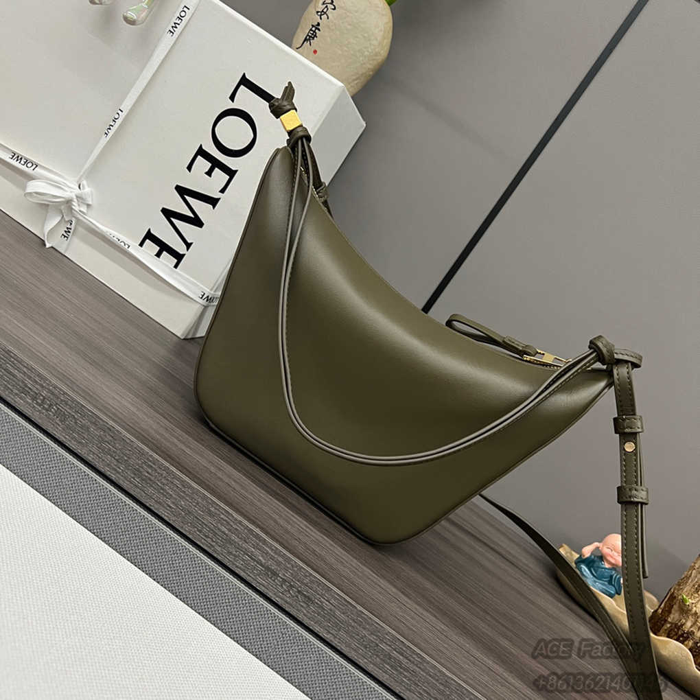 LOEWE Hammock Hobo Handbag Underarm Bags Shoulder Bag Handbag Anagram Cowhide Leather Crossbody Bag Luxury Designer Mirror Quality Handbag 28cm